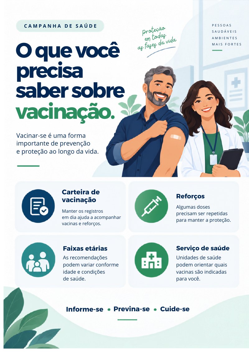 Cartaz com informações sobre vacinação