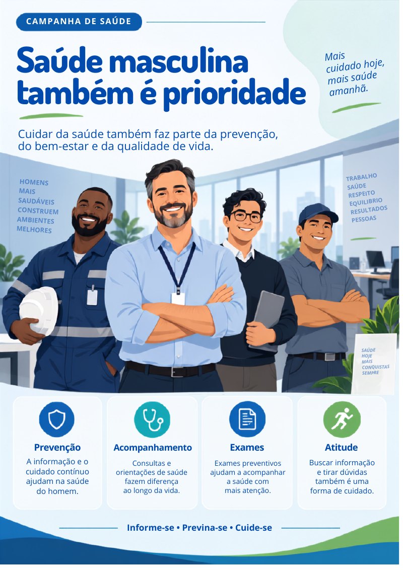 Cartaz sobre saúde masculina