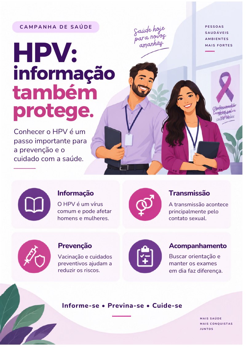 Cartaz informativo sobre HPV